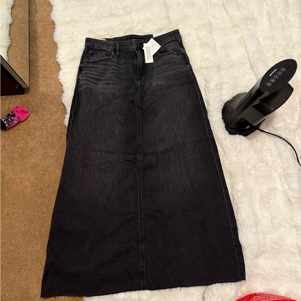 American eagle Black Denim Maxi Skirt new with tags